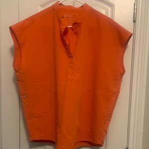Figs Rafaela Bright Orange scrub top - large